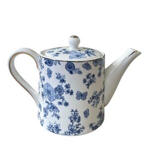 Grace Teaware Fine Porcelain Coffee Pot Teapot Shabby Chic Blue Floral New